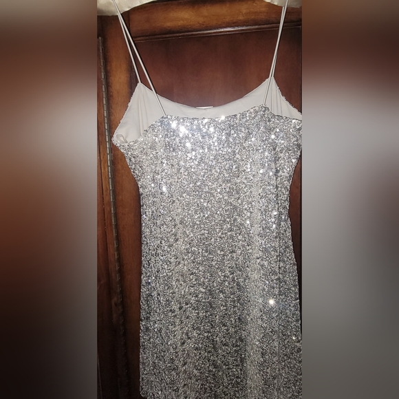 Thirty/ Thirty Cream color Long Sequins dress Large - Picture 5 of 6